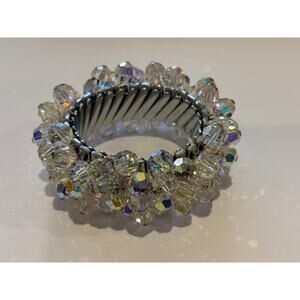 Vintage Aurora Borealis Cha Cha crystal expansion bracelet